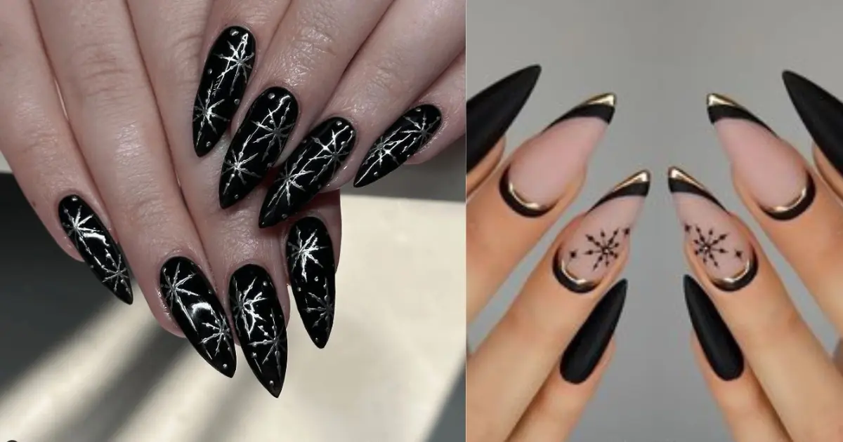 black cristmas nails