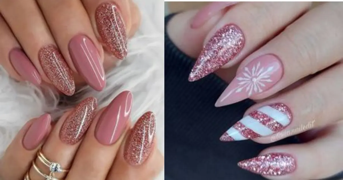 pink winter nails