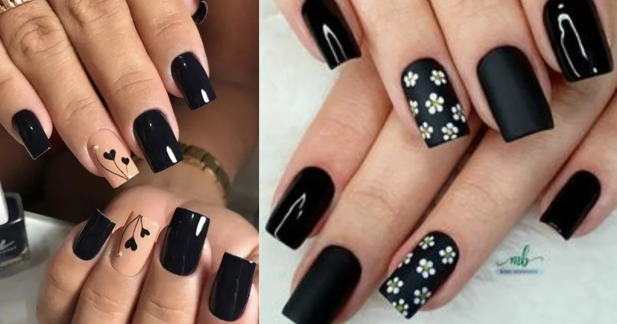 black spring nails