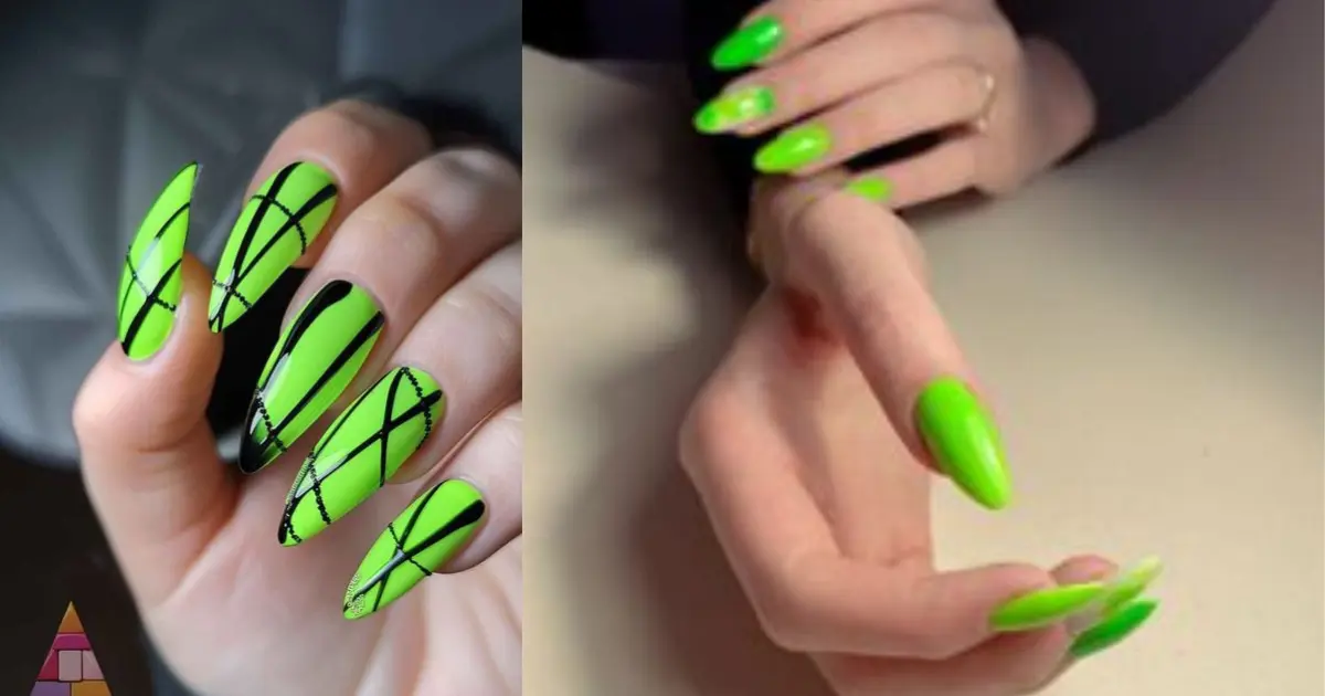 summer neon green nails