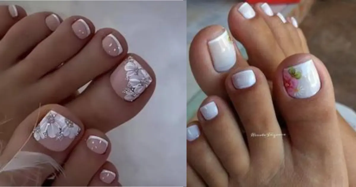 white with nail art